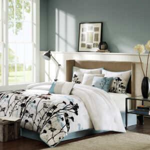 Matilda 7 Piece Comforter Set in Blue From Madison Park