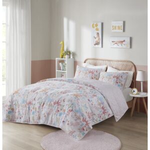 Iris Woodland Animals Reversible Cotton Quilt Set in Blush From Urban Habitat Kids