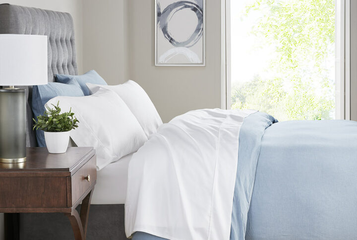 525 Thread Count Cotton Blend Sheet Set in White From Madison Park