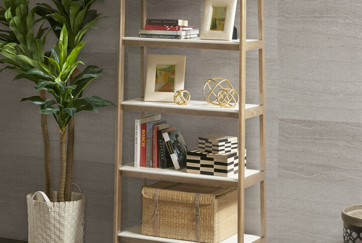 Parker Shelf / Bookcase in Off-White/Natural From Madison Park