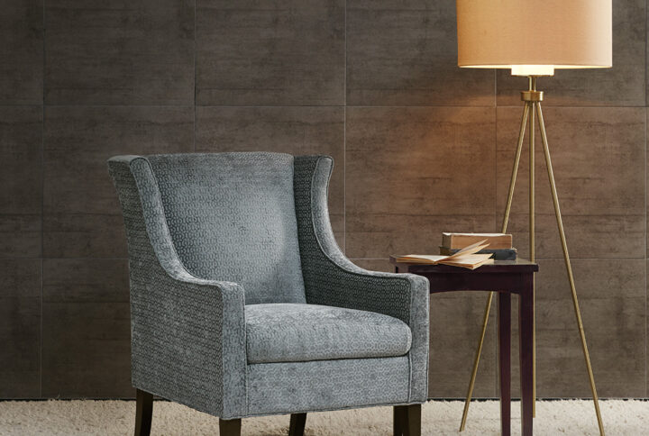 Addy Wing Chair in Grey From Madison Park