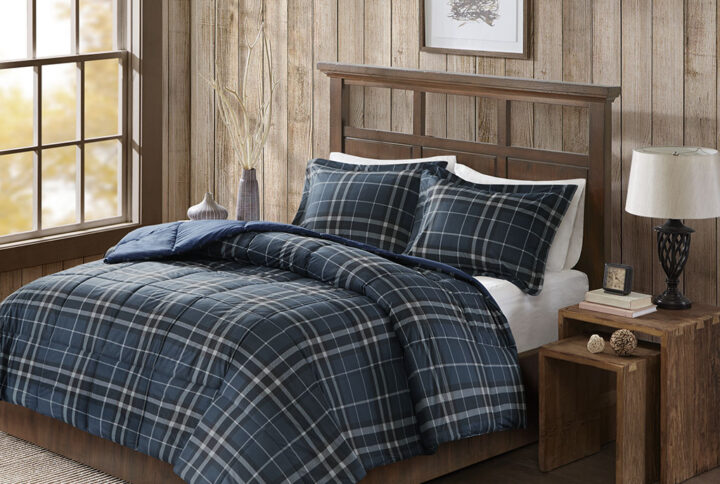 Flint CozySpun Down Alternative Comforter Mini Set in Navy From Woolrich