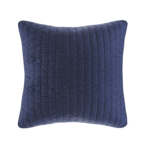 Camila Cotton Quilted Euro Sham in Navy From INK+IVY