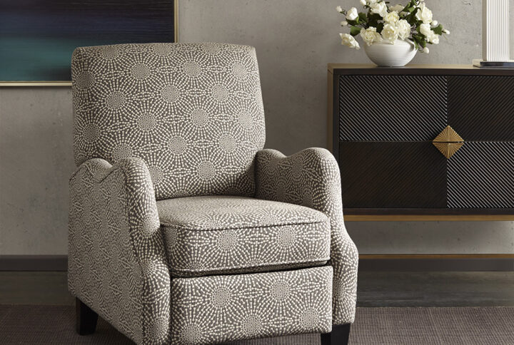 Hoffman Push Back Recliner in Beige Multi From Madison Park