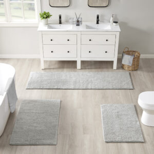 Plume Feather Touch Reversible Bath Rug in Grey From Beautyrest