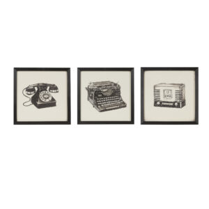 Vintage Models 3-piece Framed Wall Art Set in Black From Intelligent Design