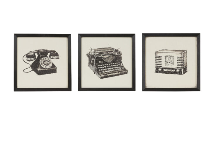 Vintage Models 3-piece Framed Wall Art Set in Black From Intelligent Design