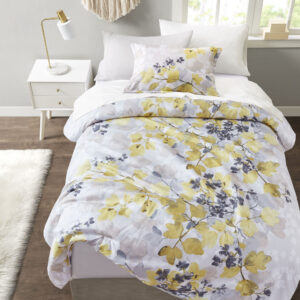 Alexis Comforter Set with Bed Sheets in Yellow From Madison Park Essentials