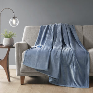 Heated Plush Throw in Sapphire Blue From Beautyrest