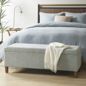 Marcie (Erica) Soft Close Storage Accent Bench in Blue From INK+IVY