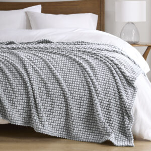 Carved Plush Blanket in Grey From Madison Park