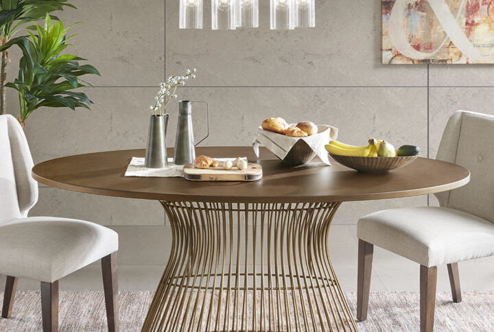 Mercer Oval Dining Table in Bronze From INK+IVY