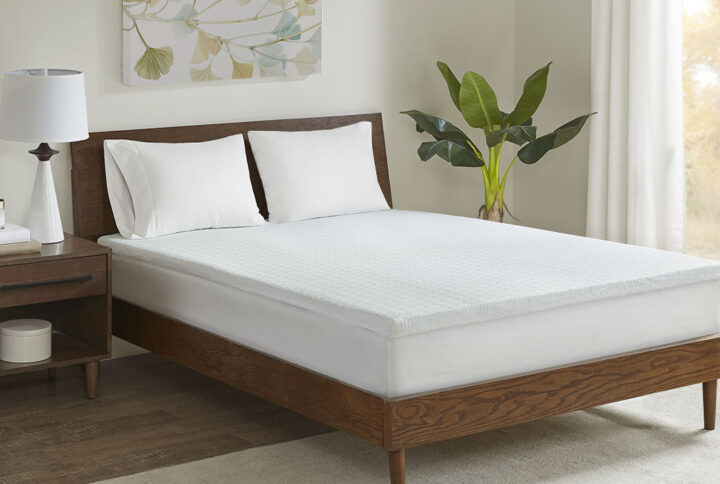 2" Gel Memory Foam with 3M Cover Mattress Topper in White From Sleep Philosophy