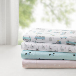 Novelty Print Sheet Set in Grey/Blue Road Trip From Intelligent Design