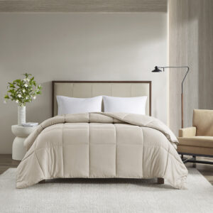 Winfield 300 Thread Count Cotton Shell Luxury Down Alternative Comforter in Tan From Madison Park