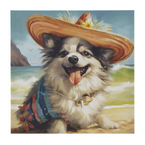 Beach Dogs Chihuahua Canvas Wall Art in Chihuahua/Blue Multi From Madison Park