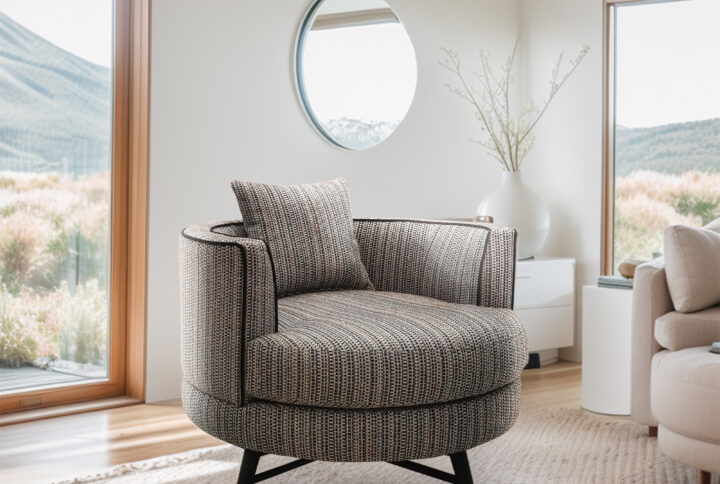 Harper Swivel Chair in Stripe/Multi From Chapel Hill