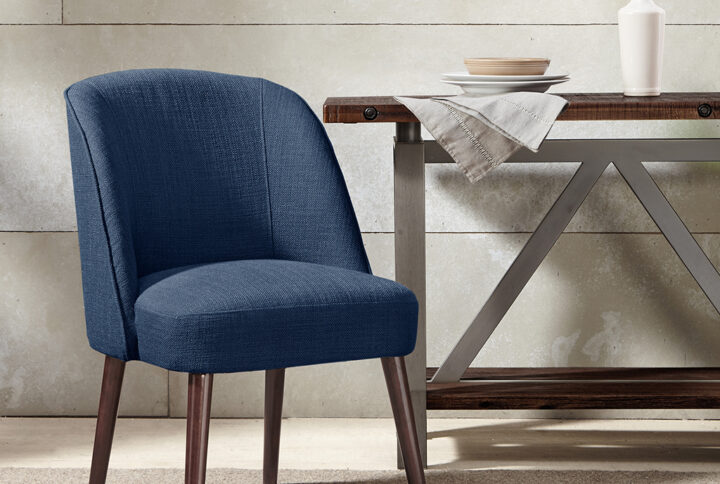 Bexley Rounded Back Dining Chair in Blue From Madison Park