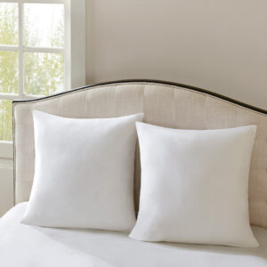 Cotton Sateen Euro Pillow in White From Madison Park Signature