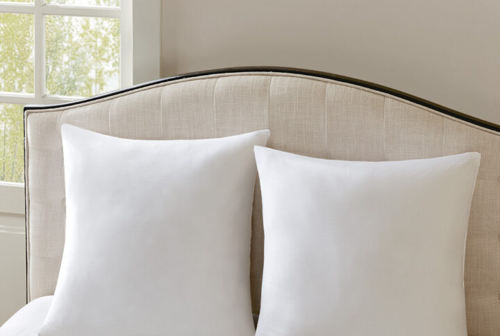 Cotton Sateen Euro Pillow in White From Madison Park Signature