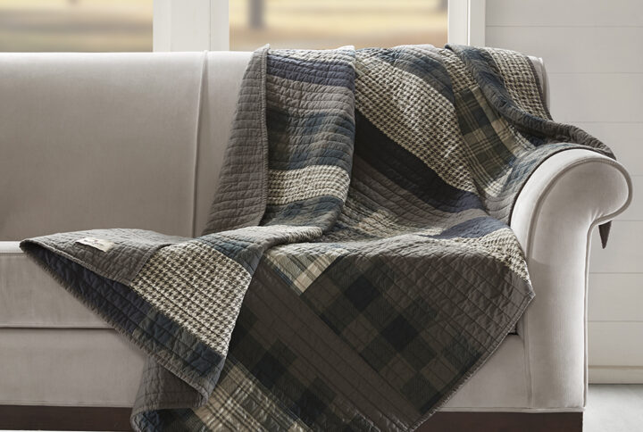 Winter Plains Quilted Throw in Taupe From Woolrich