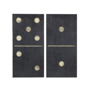 Two Black Dominos 2-piece Canvas Wall Art Set in Black From INK+IVY