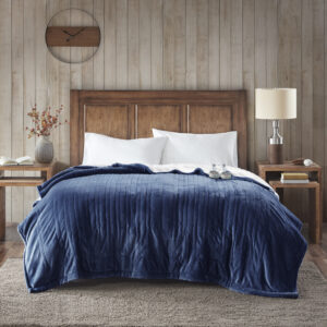 Heated Plush to Berber Blanket in Indigo From Woolrich