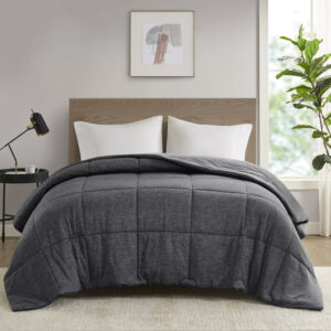 Comfort Cool Jersey Knit Oversized Down Alternative Comforter in Black From Urban Habitat