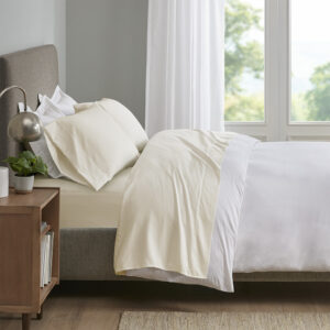 Smart Cool Microfiber Sheet Set in Ivory From Sleep Philosophy