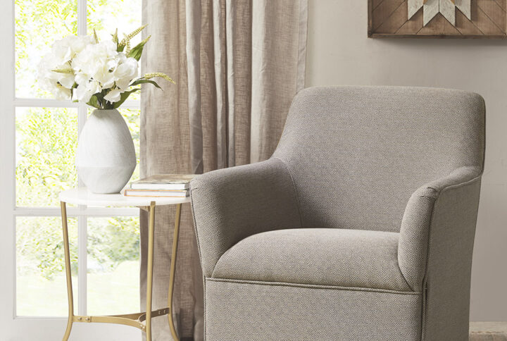 Augustine Swivel Glider Chair in Grey/Taupe From Madison Park