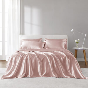 Satin Luxury Sheet Set in Blush From Madison Park Essentials