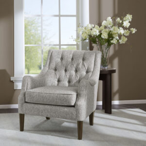 Qwen Button Tufted Accent Chair in Grey From Madison Park