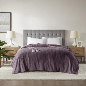 Plush Heated Blanket in Purple From Serta