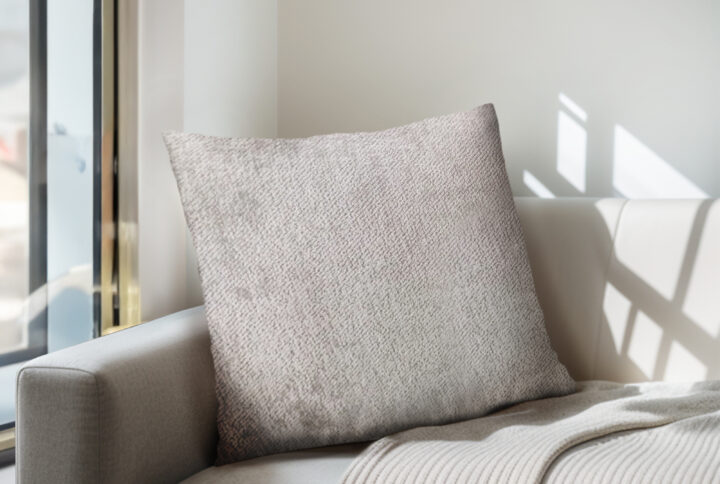 Ava Solid Square Pillow in Light Grey From Chapel Hill