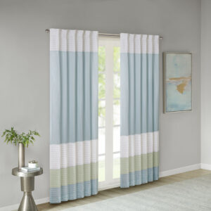 Amherst Polyoni Pintuck Curtain Panel in Green From Madison Park