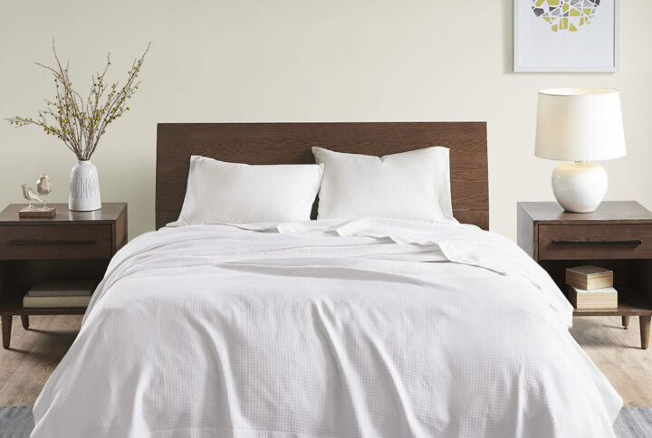 Egyptian Cotton Blanket in White From Madison Park