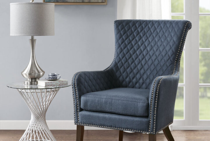 Heston Accent Chair in Dark Blue From Madison Park