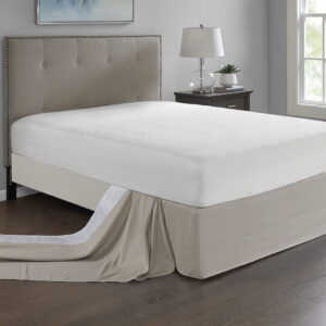 Simple Fit Wrap Around Adjustable Bedskirt in Khaki From Madison Park