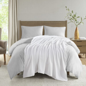 Liquid Cotton Blanket in White From Madison Park