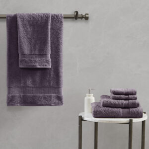 Luce 100% Egyptian Cotton 6 Piece Towel Set in Purple From Madison Park Signature