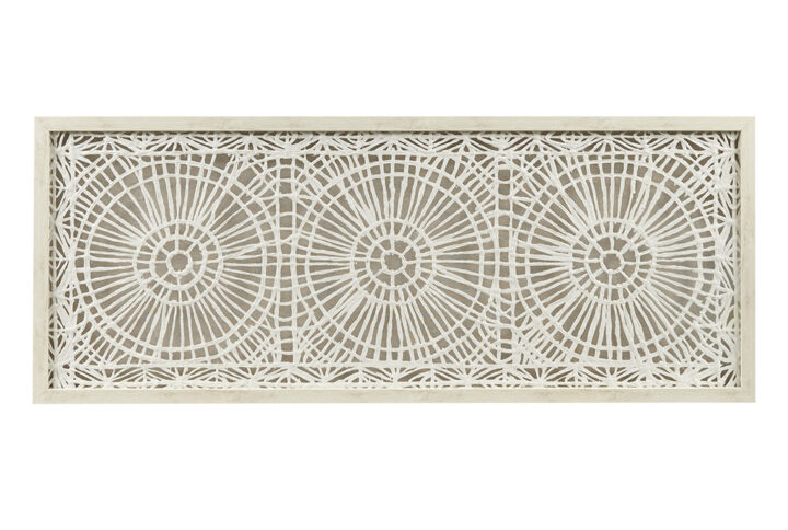 Henna Framed Medallion Rice Paper Shadow Box Wall Decor in Off-White From INK+IVY