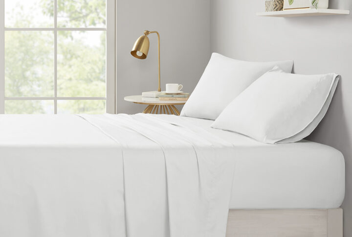 Microfiber All Season Soft Touch Sheet Set in White From Intelligent Design