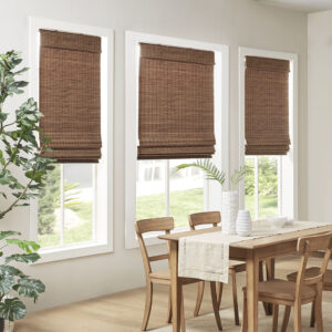 Eastfield Bamboo Light Filtering Roman Shade 64"L in Teak From Madison Park