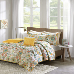 Nina Reversible Quilt Set with Throw Pillows in Multi From Intelligent Design