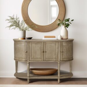 Ayanna Accent Cabinet with Lower Shelf in Reclaimed Wheat From Martha Stewart