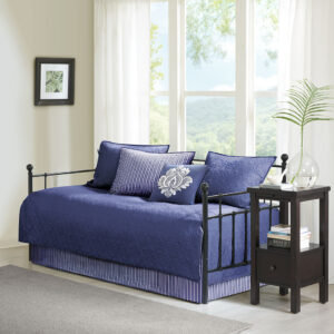 Quebec 6 Piece Reversible Daybed Cover Set in Navy From Madison Park