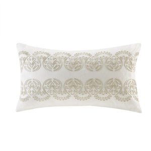 Suzanna Oblong Pillow in White From Harbor House