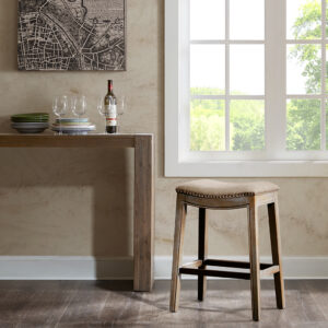 Belfast Saddle Counter Stool in Linen From Madison Park