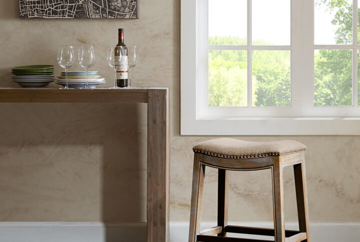 Belfast Saddle Counter Stool in Linen From Madison Park