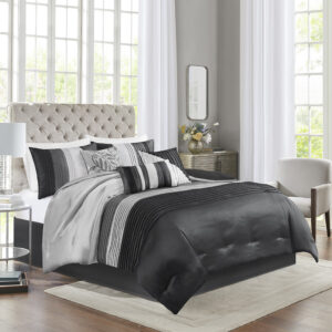 Amherst 7 Piece Comforter Set in Black From Madison Park